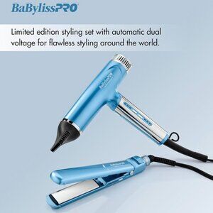 Babyliss Pro Nano Titanium Professional Lightweight Hairdryer & Flat Iron set
